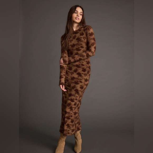 12th Tribe Dresses & Skirts - 12th Tribe Chocolate Floral Dress NWT